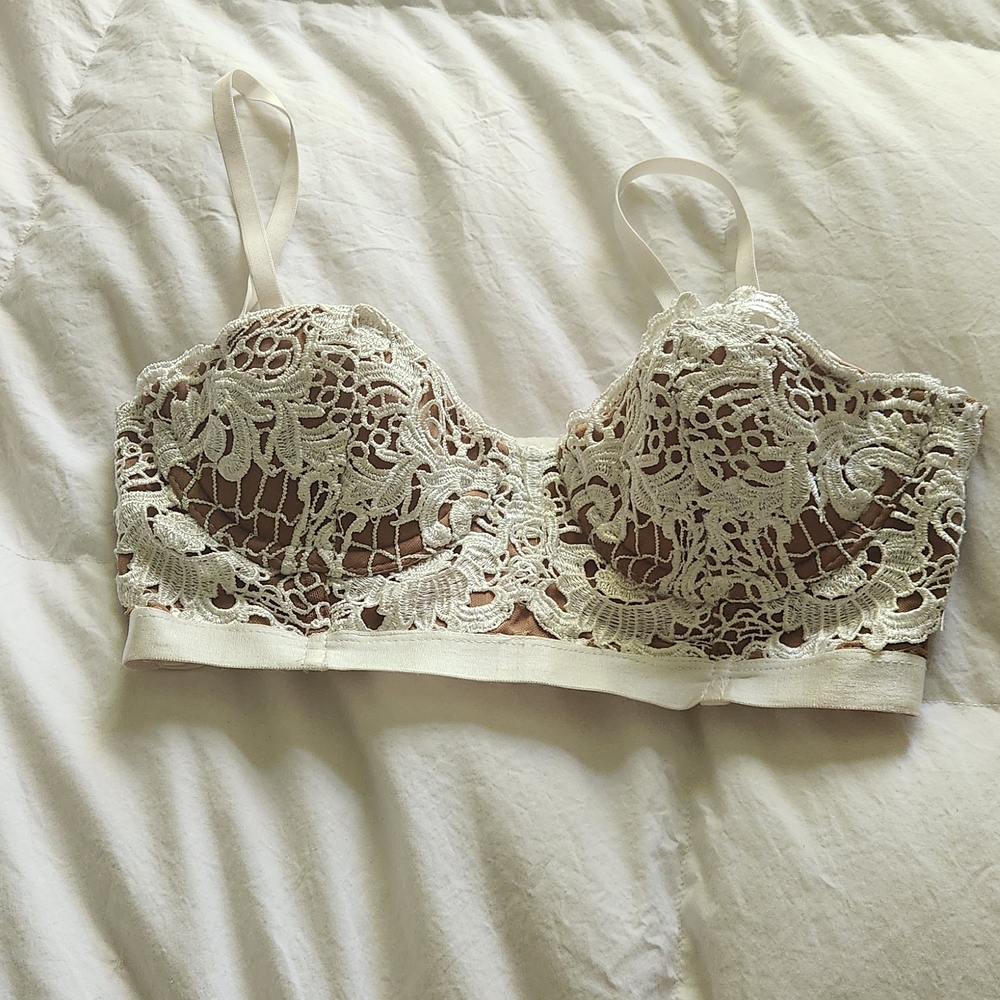 JLUXLABEL Cream Corset Bra
